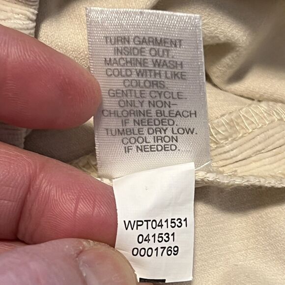 J. Jill Off White Stretch Corduroy Pants Size 14 - Picture 9 of 12